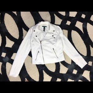 Ralph Lauren White Denim Moto Jacket